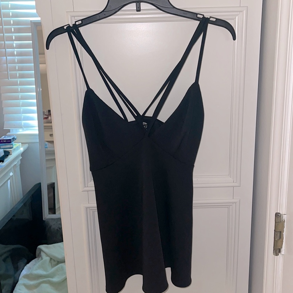 Express Black Strappy Top